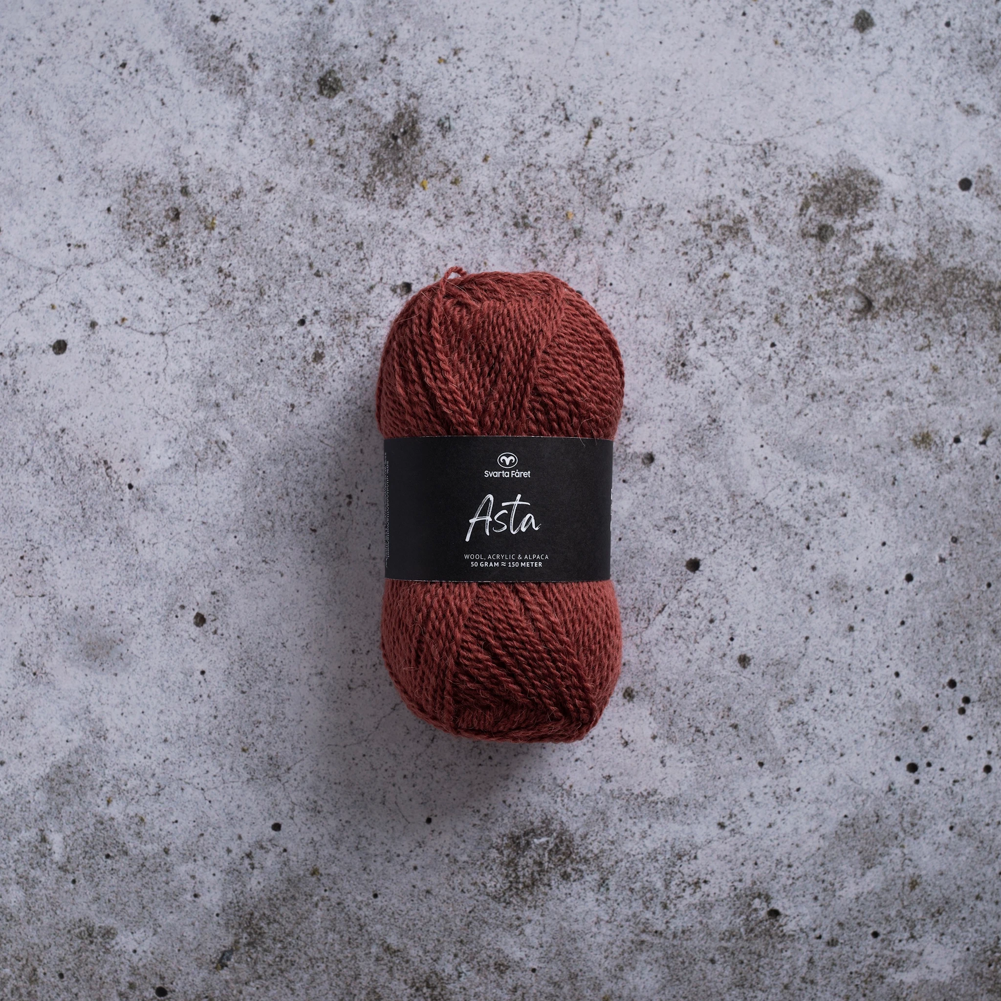 Produktbild för Asta Garn Ullmix 50 g Koppar Svarta Fåret