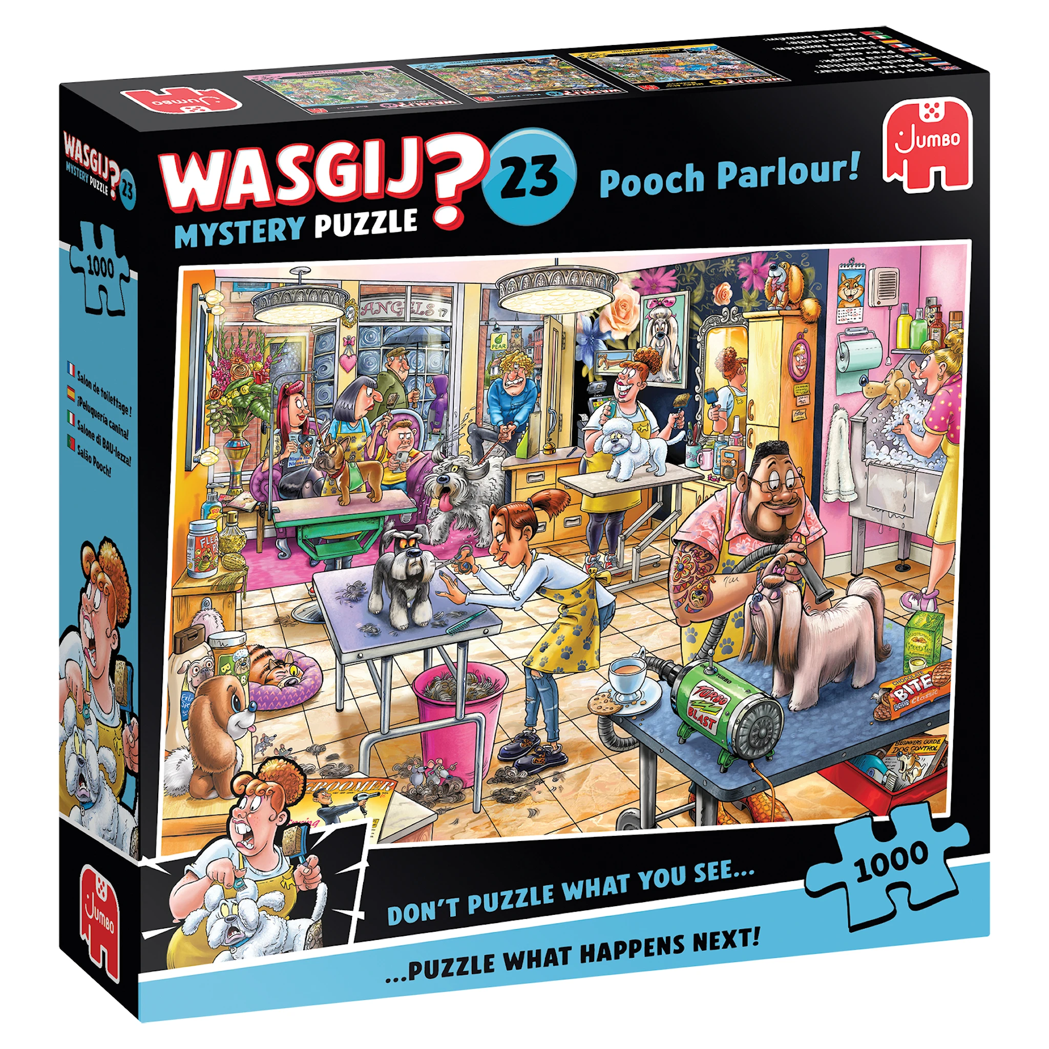 Produktbild för Wasgij Mystery 23 Pooch Parlour! Pussel 1000 bitar