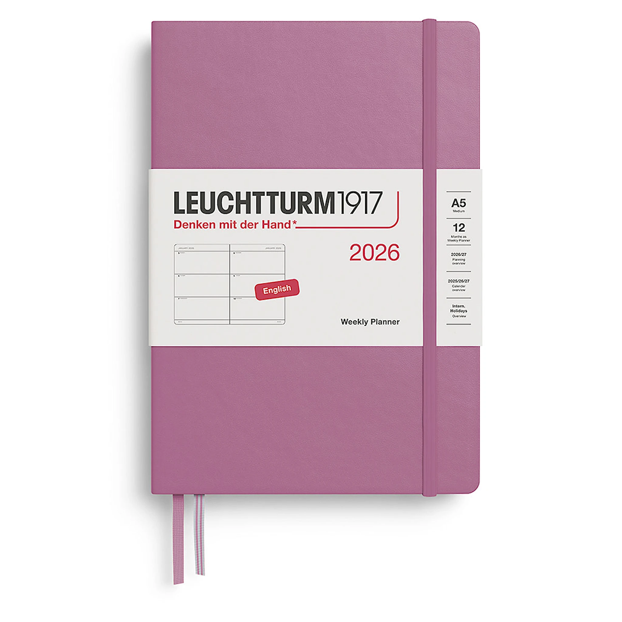 Tuotekuva ille Weekly Planner 2026 A5 Dusty Rose Leuchtturm1917