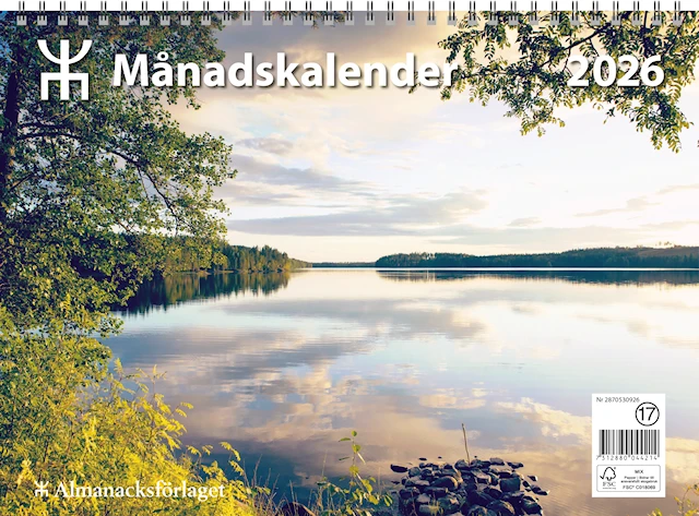 Väggkalender Månadskalendern 2026 Almanacksförlaget