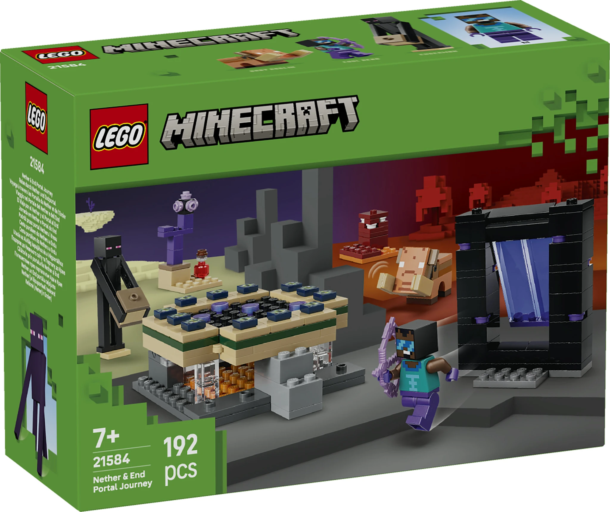 Produktbild för Resa med Nether- och End-portal LEGO Minecraft (21584)