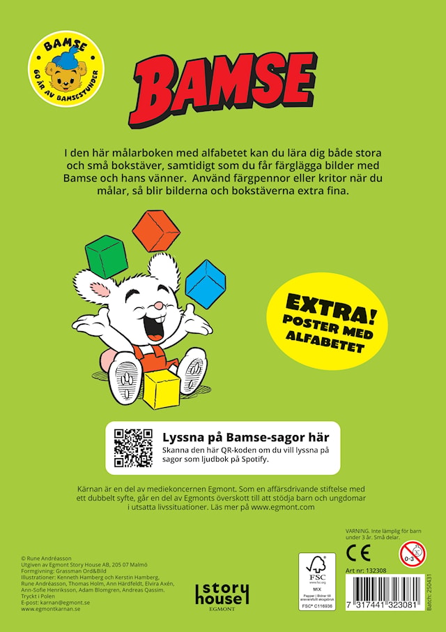 Produktbild 3 för Målarbok Abc Med Poster Bamse