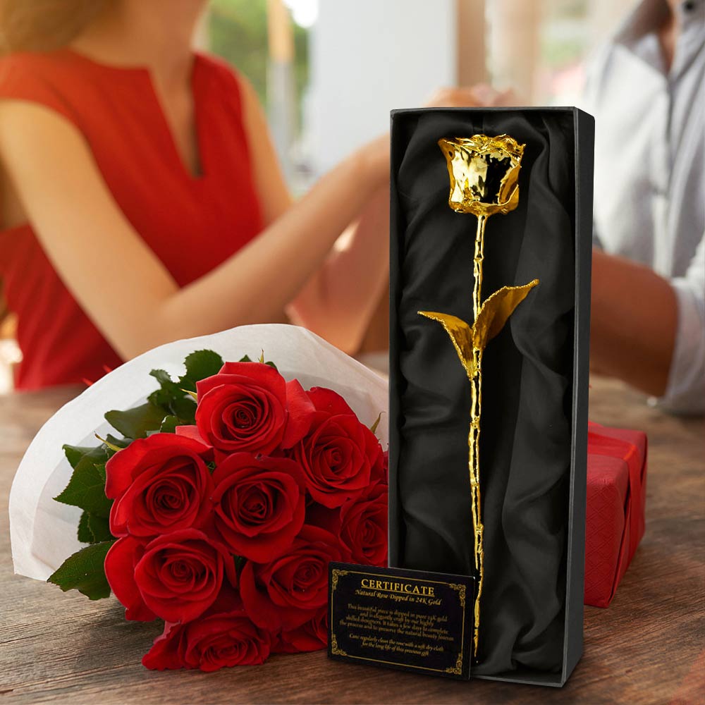 24K Guldros i Presentbox