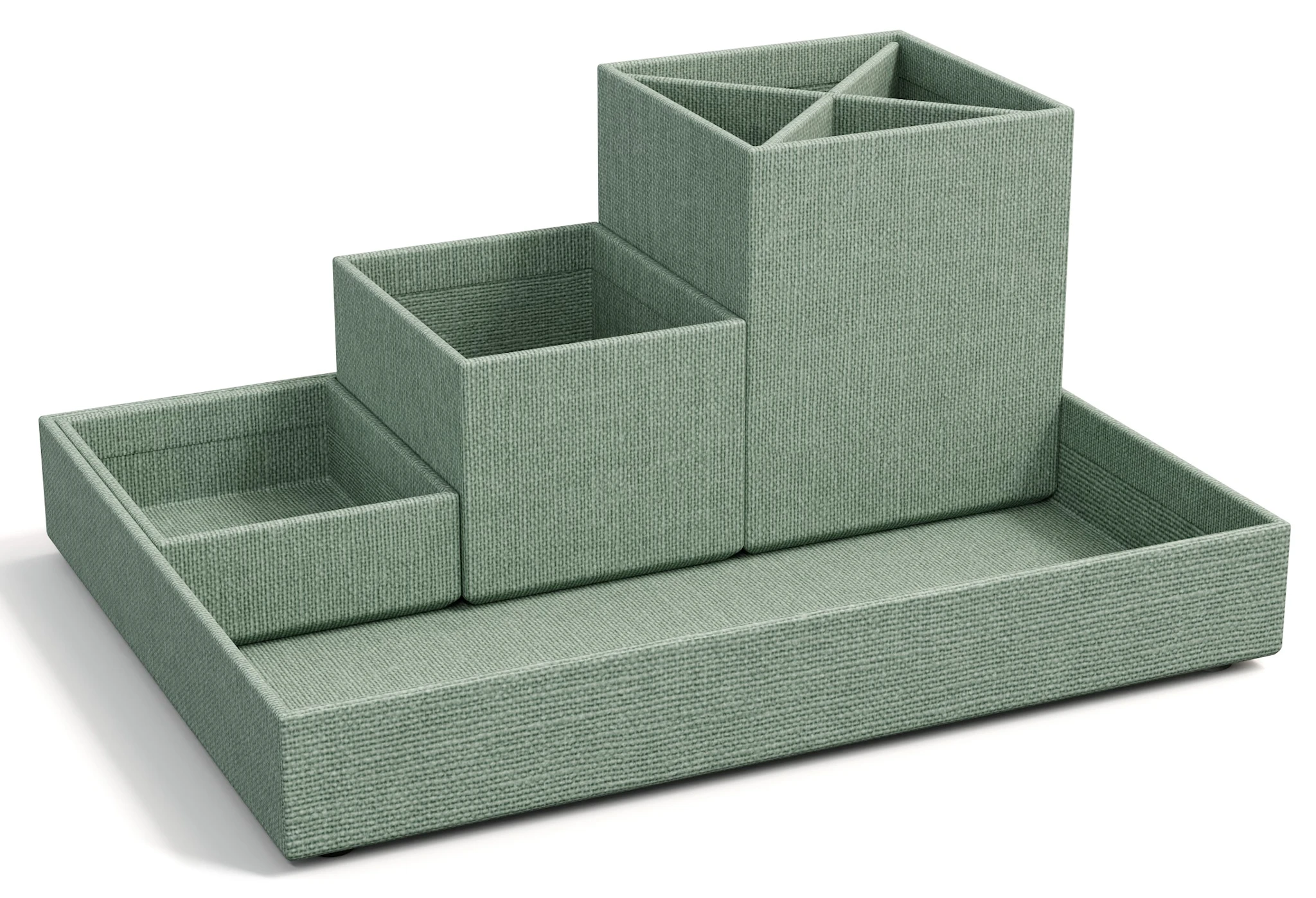 Produktbilde for Skrivebordsoppbevaring 4 deler Soft Teal Bigso Box of Sweden