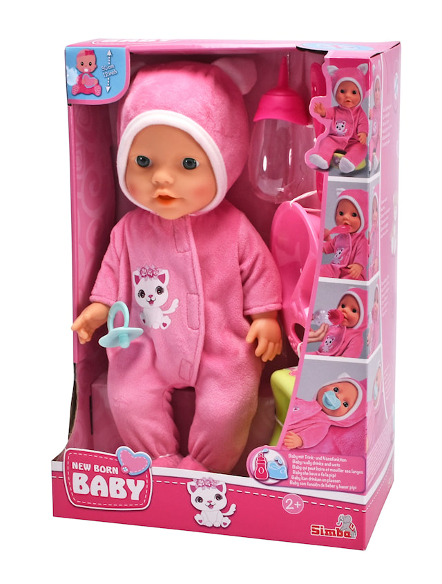 Produktbilde 3 for New Born Baby Dukke med Kattekostyme, 30 cm