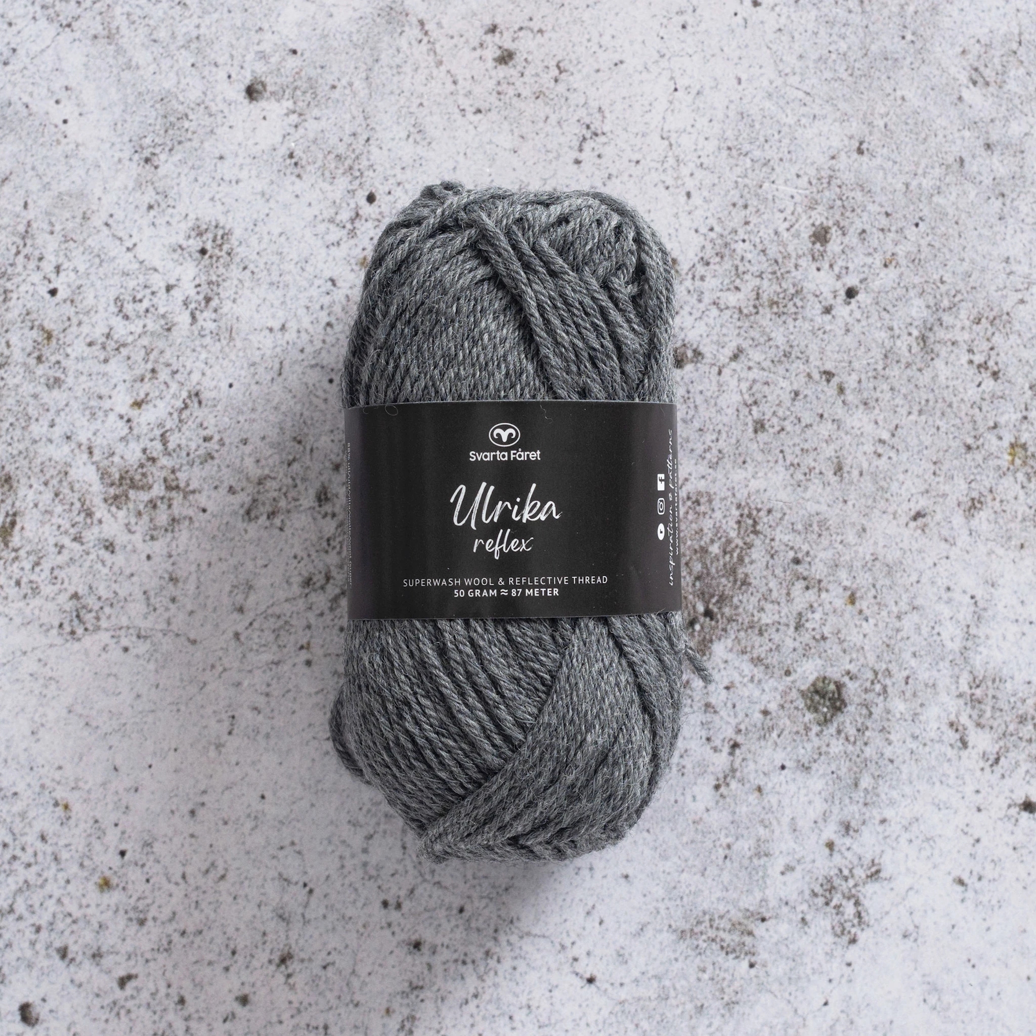 Produktbilde for Ulrika Reflex Garn Ullmiks 50 g Svarta Fåret