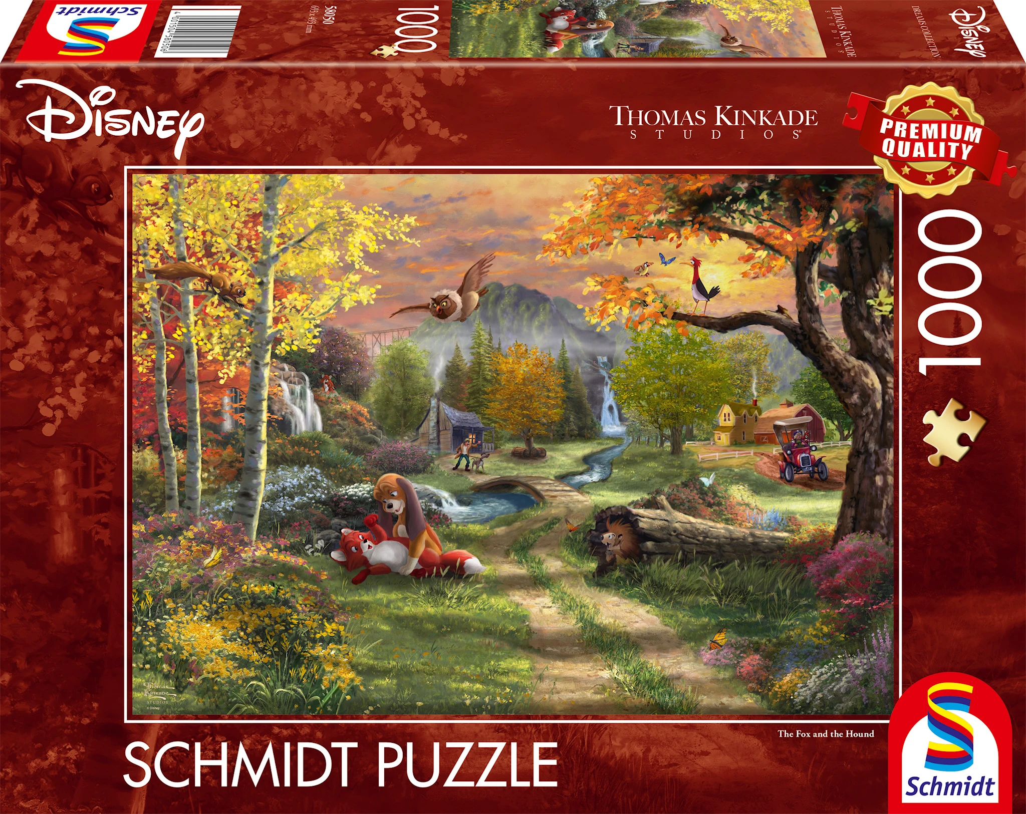 Produktbild för Disney, Fox And Hound Pussel 1000 Bitar, Schmidt