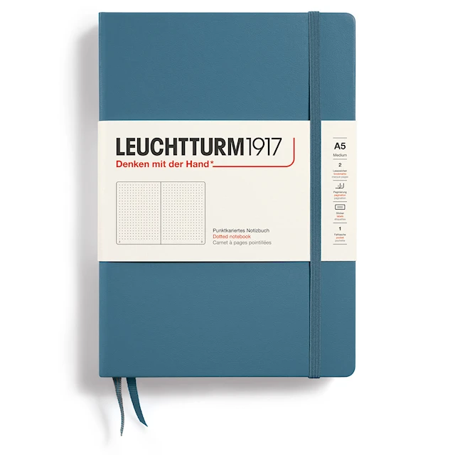 Anteckningsbok A5 Hard Prickad Stone Blue Leuchtturm1917