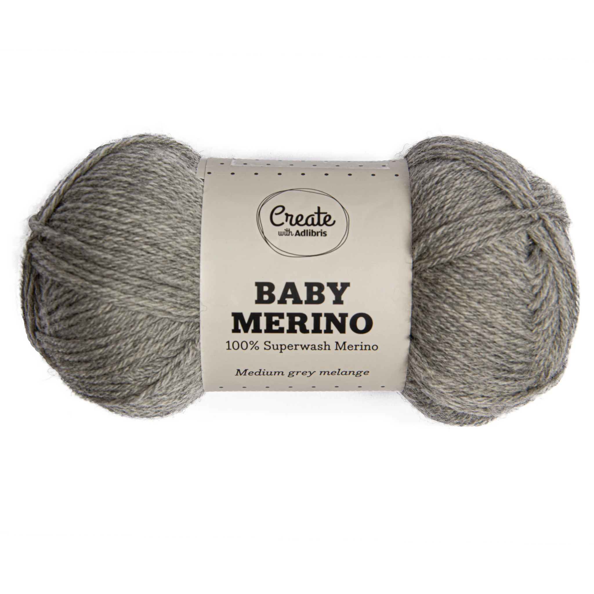 Tuotekuva ille Baby Merino Lanka 50 g Medium Grey A007 Adlibris