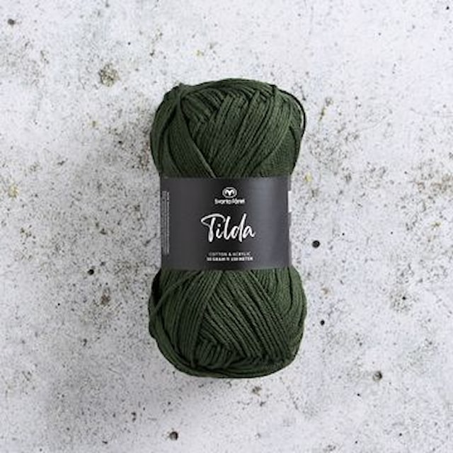 Tilda Garn Bomullsmiks 50 g Pine Line 600 Svarta Fåret