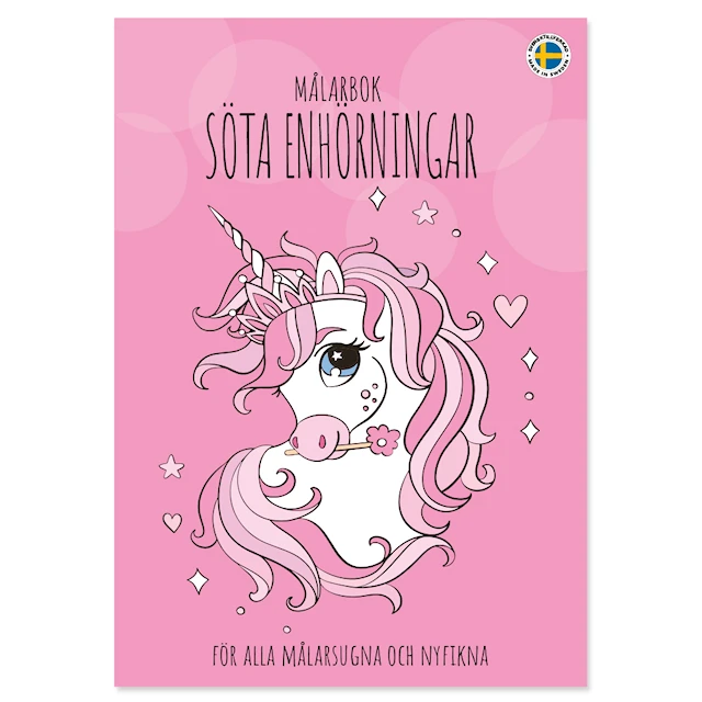 Målarbok Söta Enhörningar Gullers