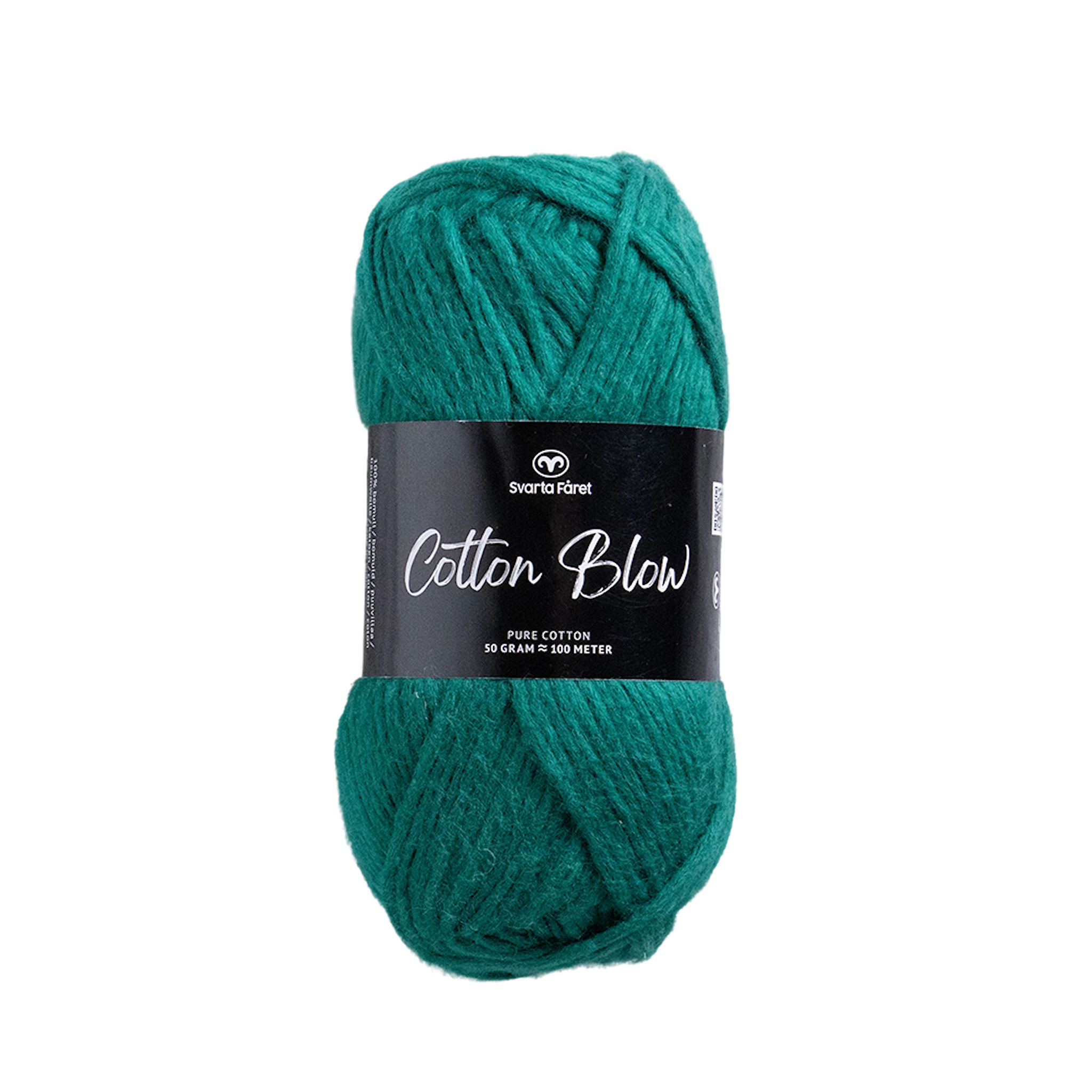 Produktbild för Cotton Blow Bomullsgarn 50 g Emerald City 016 Svarta Fåret