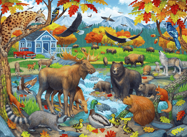 Produktbild 2 för Wildlife Gathering Pussel 150 Bitar Ravensburger