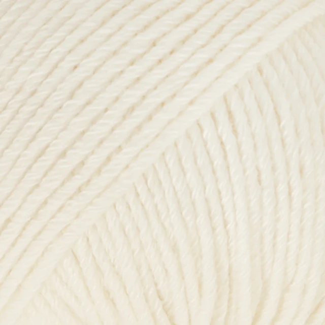 Cotton Merino Uni Colour Lanka Villasekoitus 50 g Off White 01 Drops
