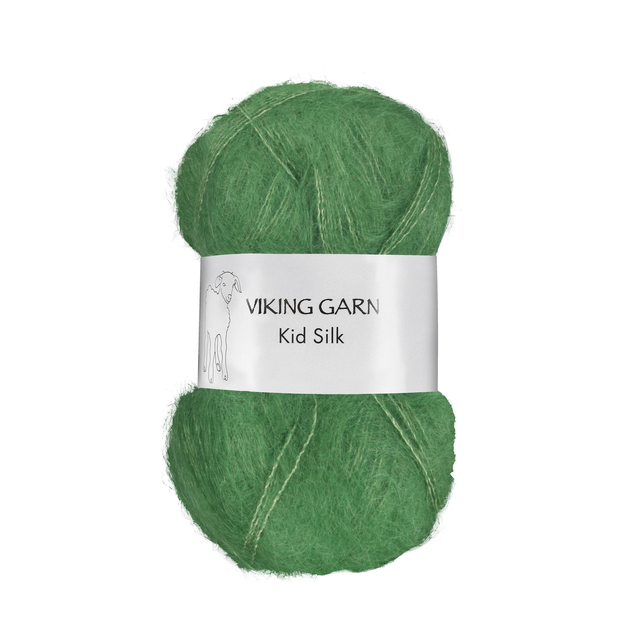 Produktbild för Kid/Silk Garn 25 g Grön 332 Viking Garn