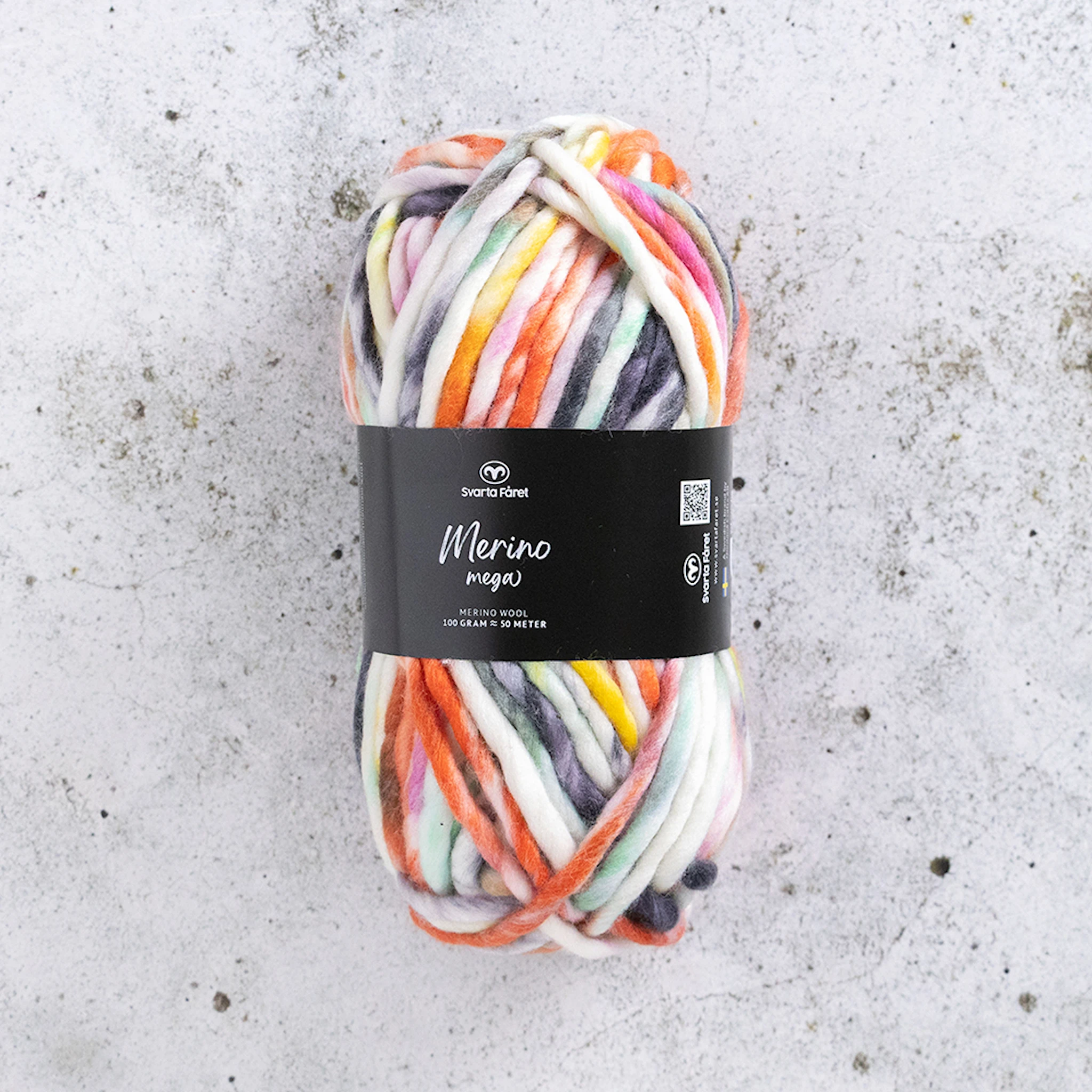 Produktbild för Merino Mega Merino garn 100 gr Svarta Fåret
