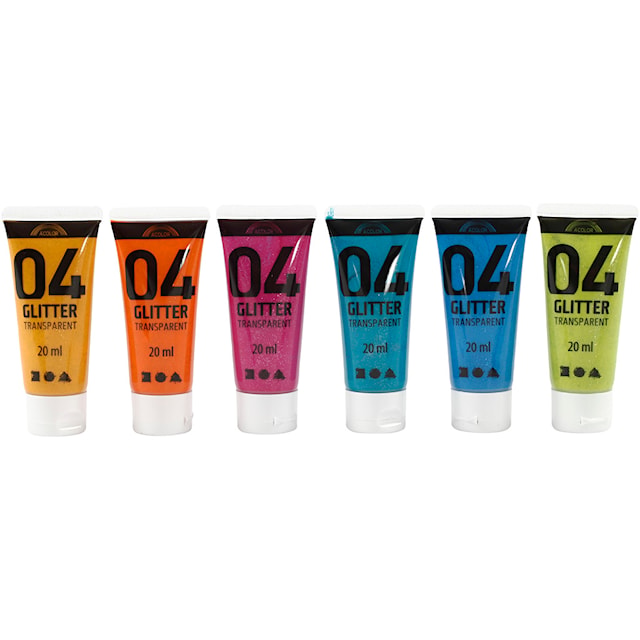Tuotekuva 2 - Kimalleakryylimaali, värilajitelma, 6x20 ml/ 1 pkt