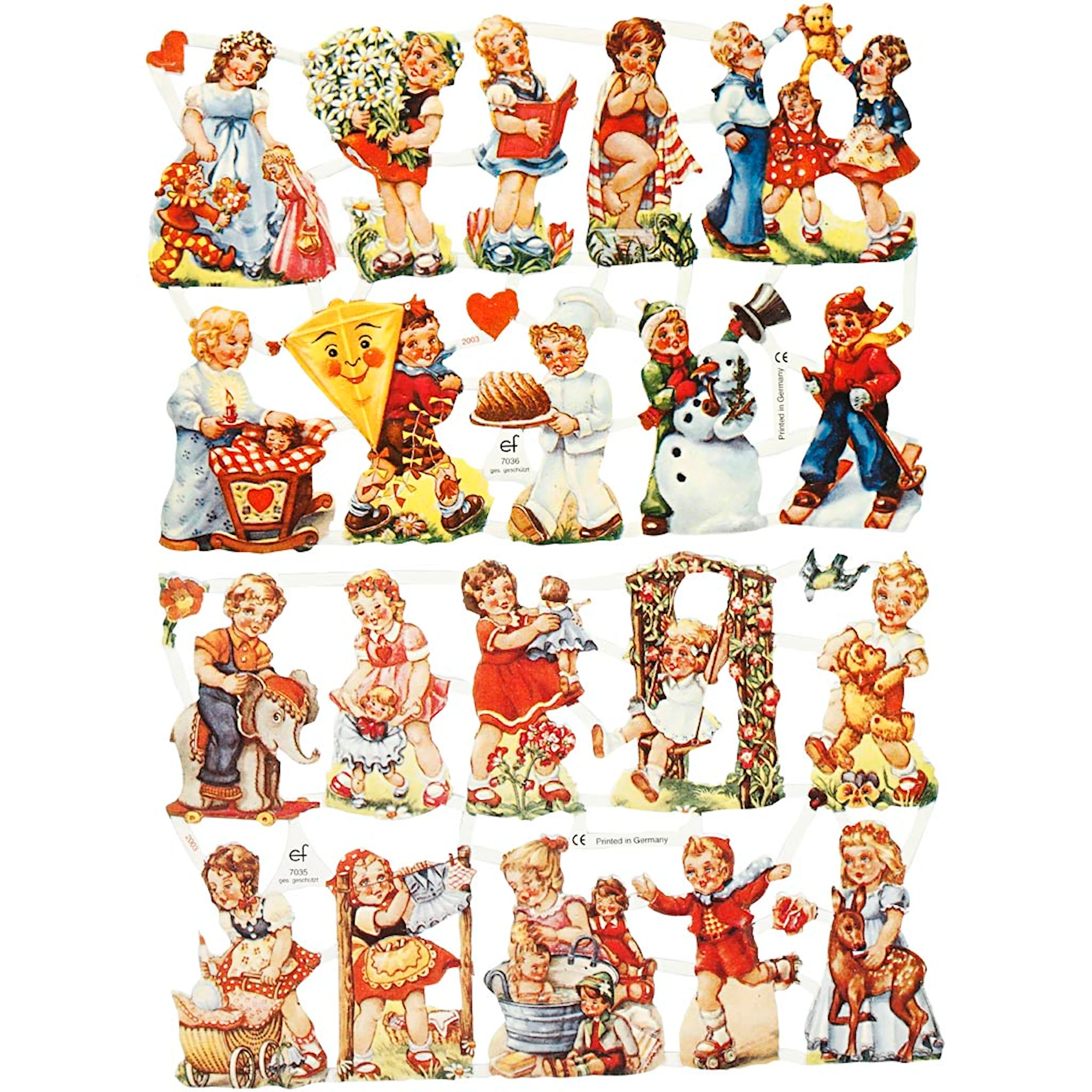 Produktbilde for Glansbilder, nostalgiske barn, ark 16,5x23,5 cm, 2 ark/ 1 pk.