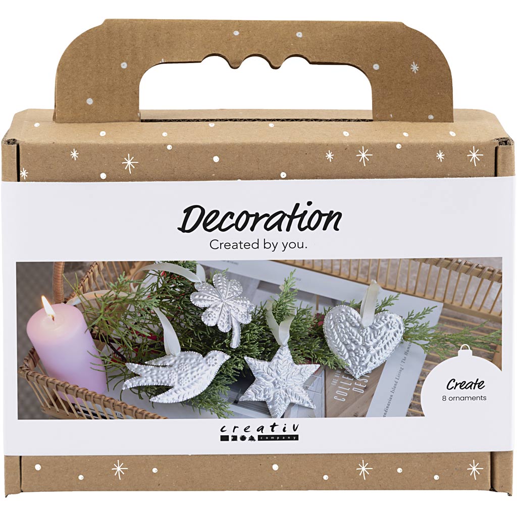 Mini DIY Kit Dekoration, Julpynt, silver metall, 1 förp.