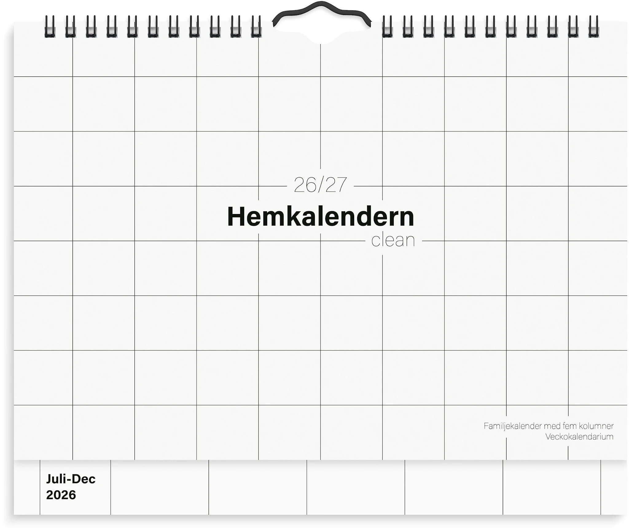 Produktbild för Väggkalender 26/27 Hemkalendern Clean Burde