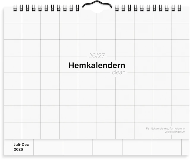 Väggkalender 26/27 Hemkalendern Clean Burde
