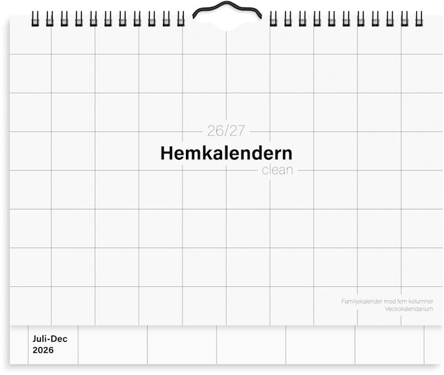 Väggkalender 26/27 Hemkalendern Clean Burde