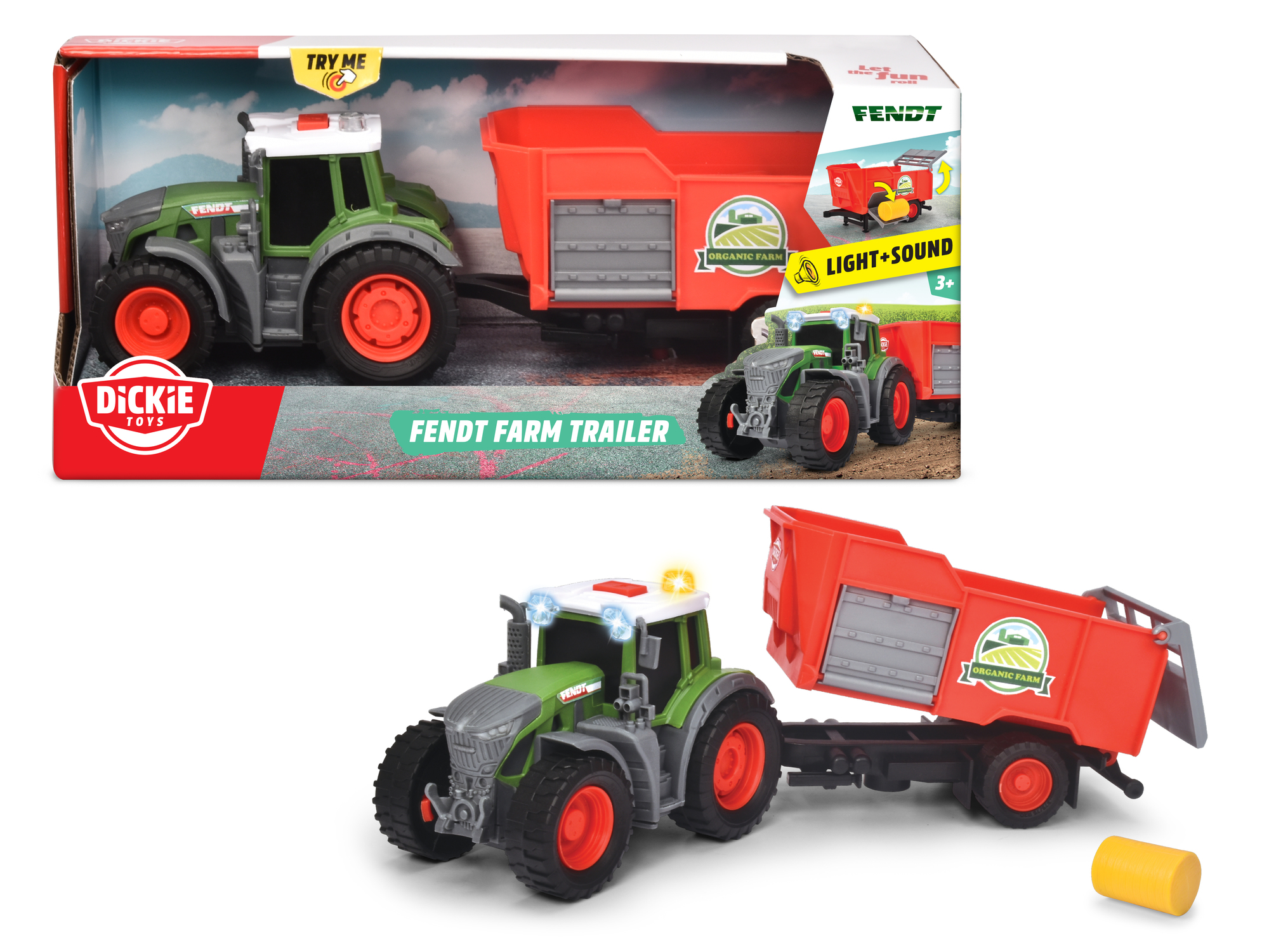 Fendt Traktor med Trailer, Dickie Toys