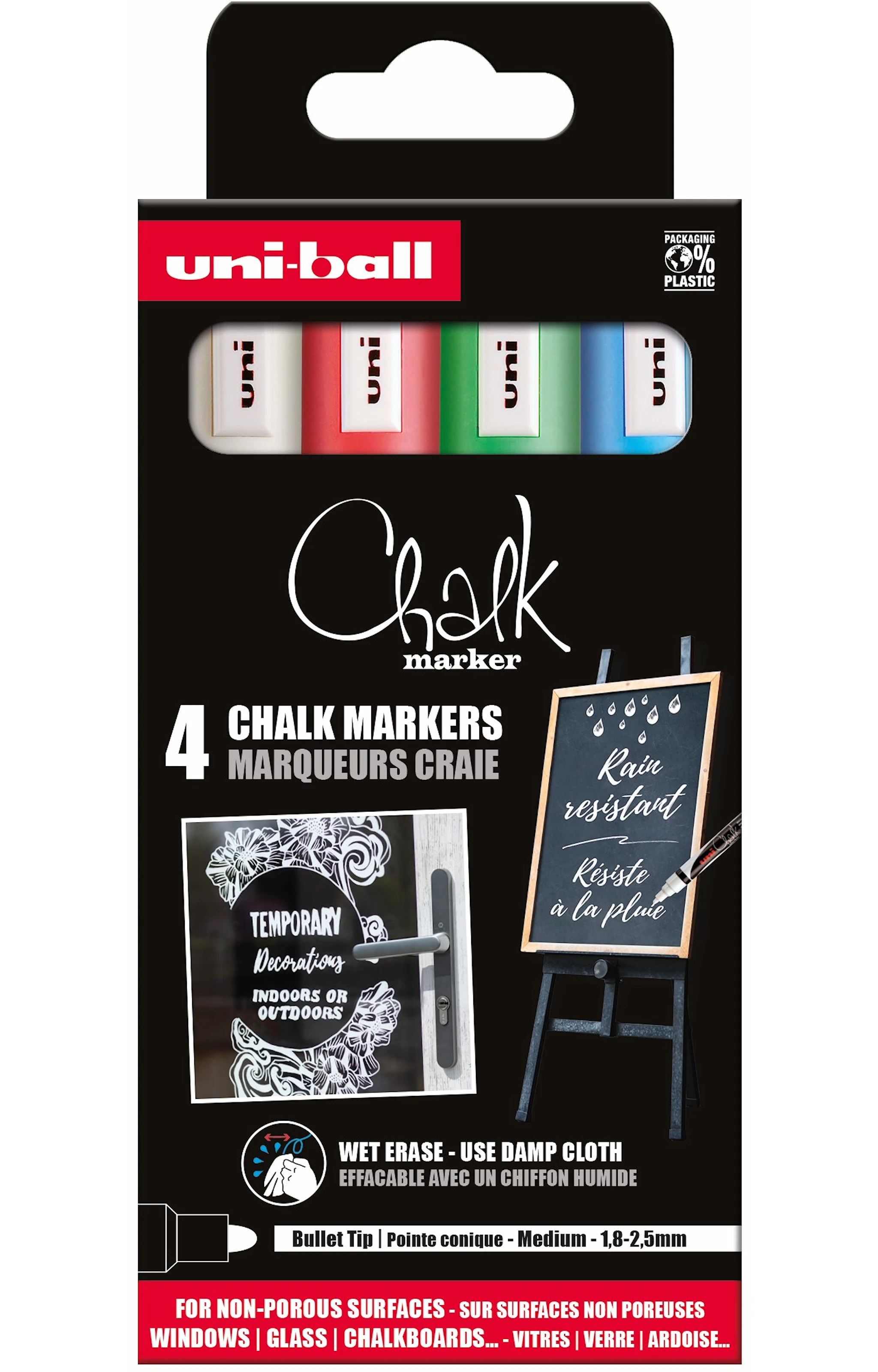 Produktbilde for Merkepenn Chalk Marker PWE-5M 4-pakning Posca