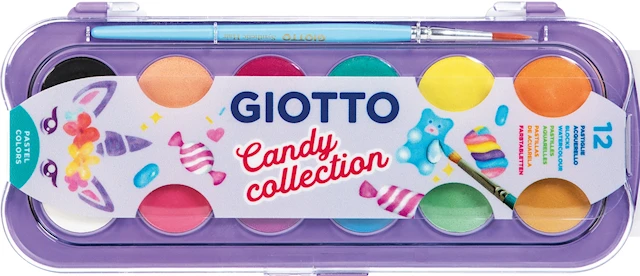Vesivärit Candy Collection 12 väriä Giotto Acquerelli