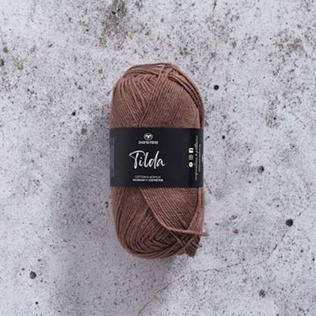 Tilda Garn Bomullsmix 50 g Chocolate Brown 26 Svarta Fåret