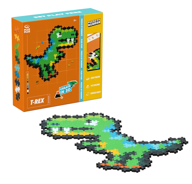 Puzzle By Number T-Rex 250 Bitar Plus-Plus