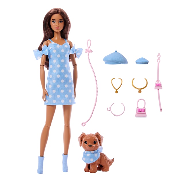 Produktbild 2 för Barbie Twinning Looks Modedocka och Husdjur Ljusblå