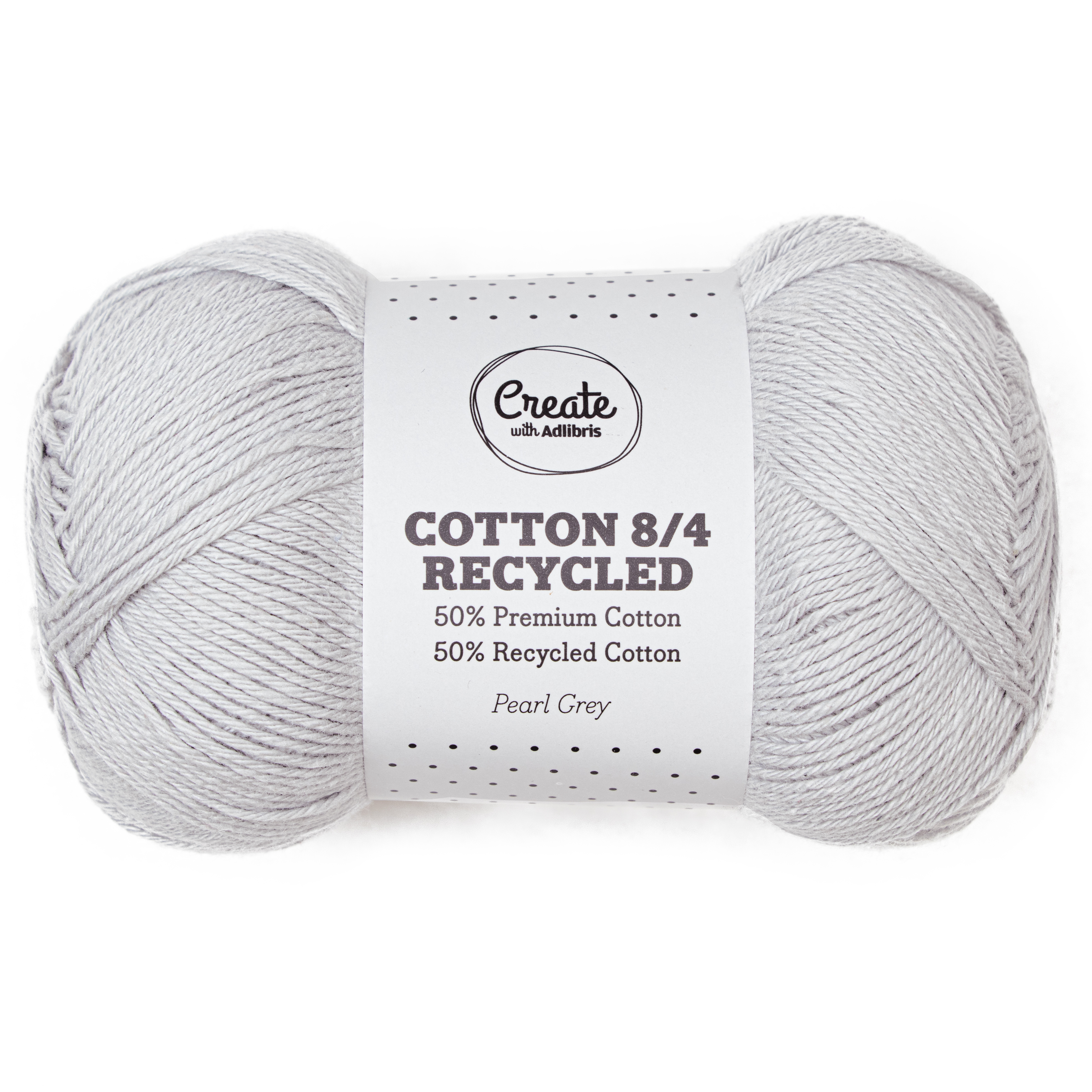 Cotton 8/4 Garn 100 g Recycled Pearl Grey A534 Adlibris