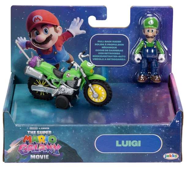 Super Mario Galaxy Movie Luigi -hahmo ja Nintendo-ajoneuvo