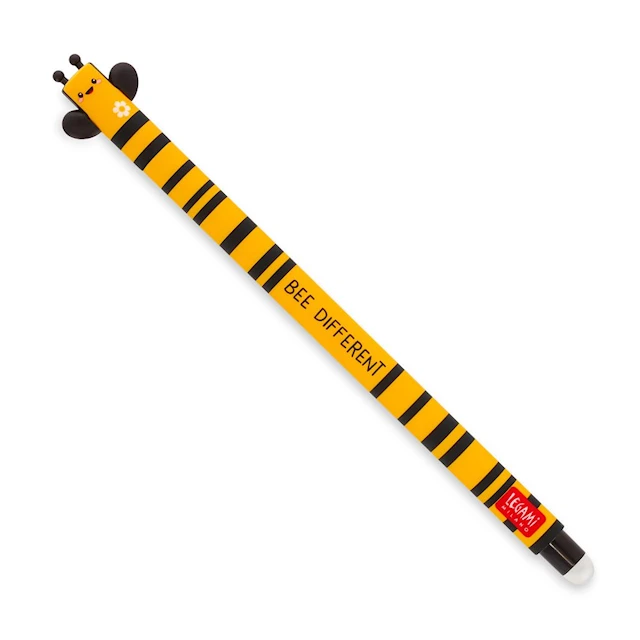 Erasable gel pen, Bee, musta, geelikynä, jossa on pyyhittävä muste