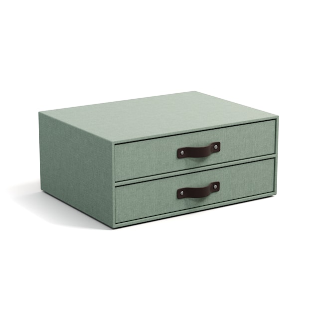 Produktbild 4 för Skrivbordsbyrå med 2 lådor håller A4 Soft Teal Bigso Box of Sweden