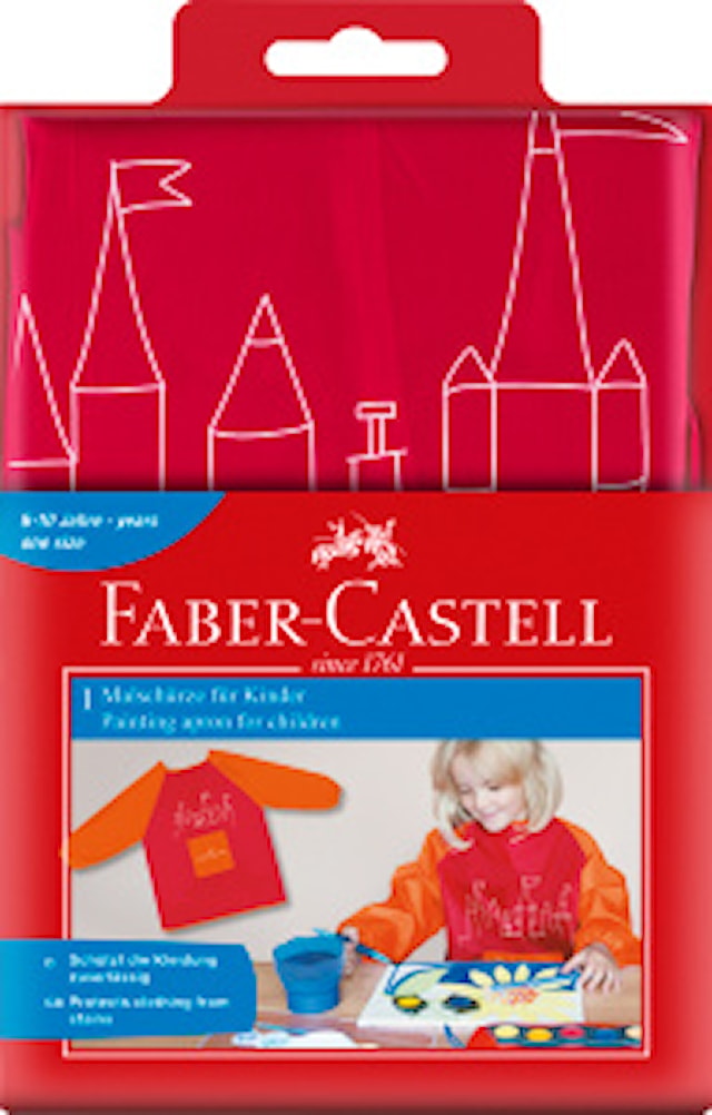 Tuotekuva 2 - Maalausessu lapsille, 100 % polyesteriä, Punainen, Faber-Castell