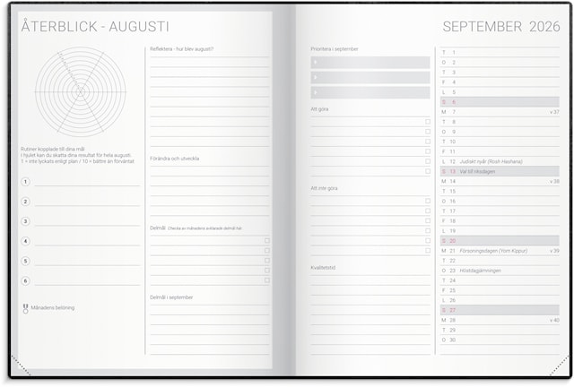 Produktbild 2 för Kalender 2026 Goal Planner Svart Burde