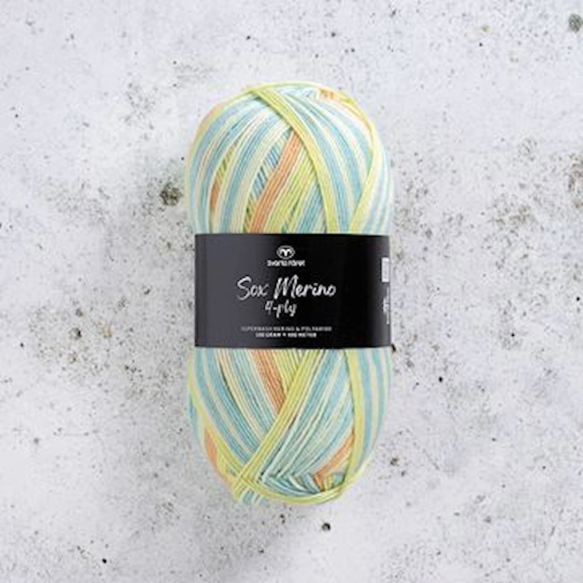 Produktbilde for Sox Merino 4-ply ullmiks100g Svarta fåret