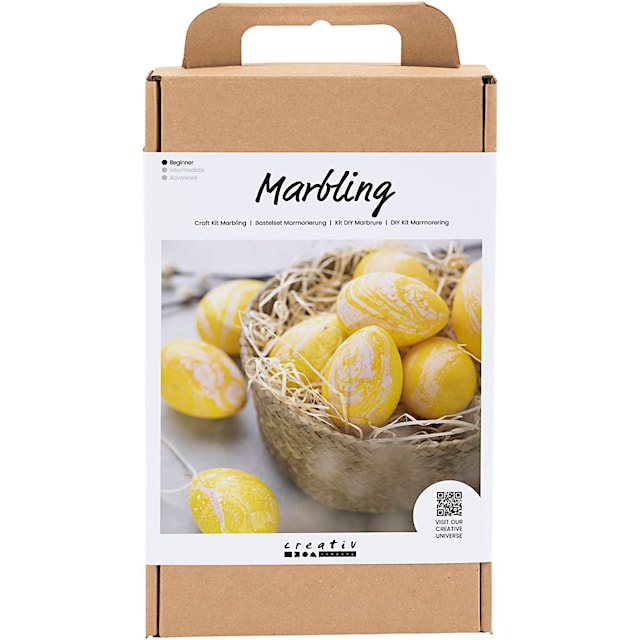 Produktbilde 1 for DIY Kit Marmorering, rosa, gul, 1 pk.