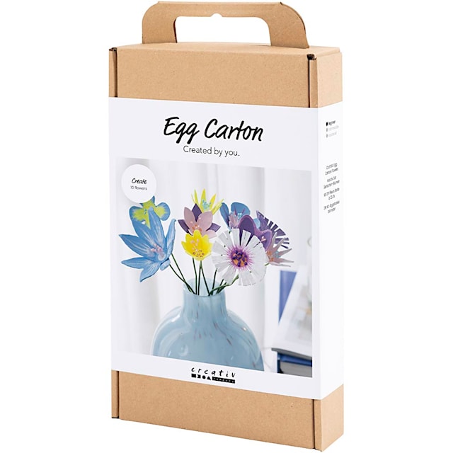 Produktbilde 3 for DIY Kit Blomster av Eggbrett, pastellfarger, 1 pk.