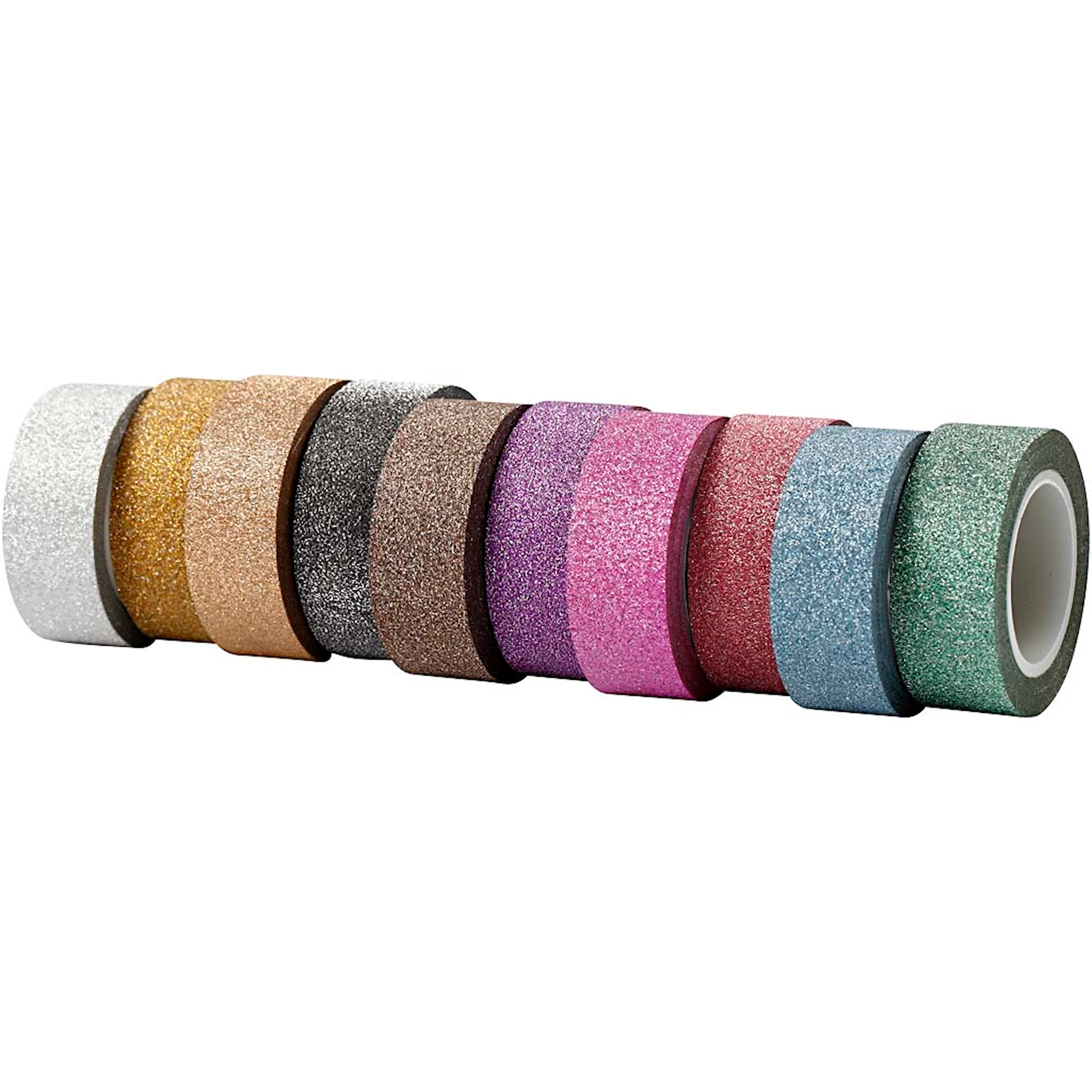 Produktbilde for Glittertape, B: 15 mm, ass. farger, 10x6 m/ 1 pk.