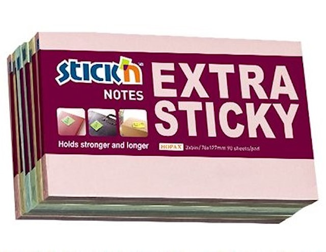 Tuotekuva 1 - Muistilappu Extra Sticky Pastellivärit 76x127 90 arkkia 6 kpl