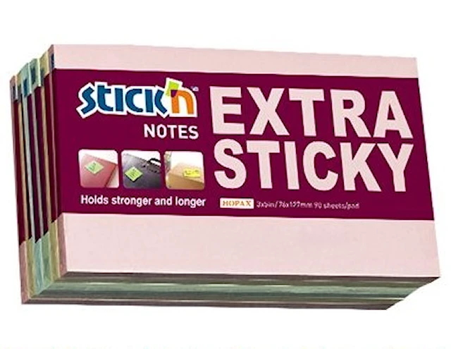 Notisblock Extra Sticky Pastell 76x127 90 blad 6-pack