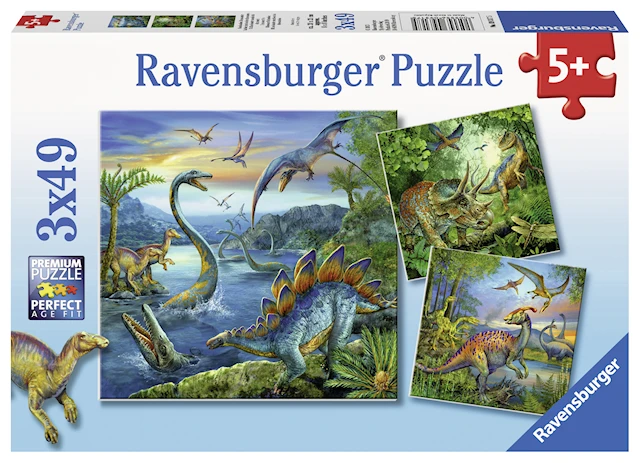 Dinosaur Fascination, Pussel, 3x49 bitar, Ravensburger