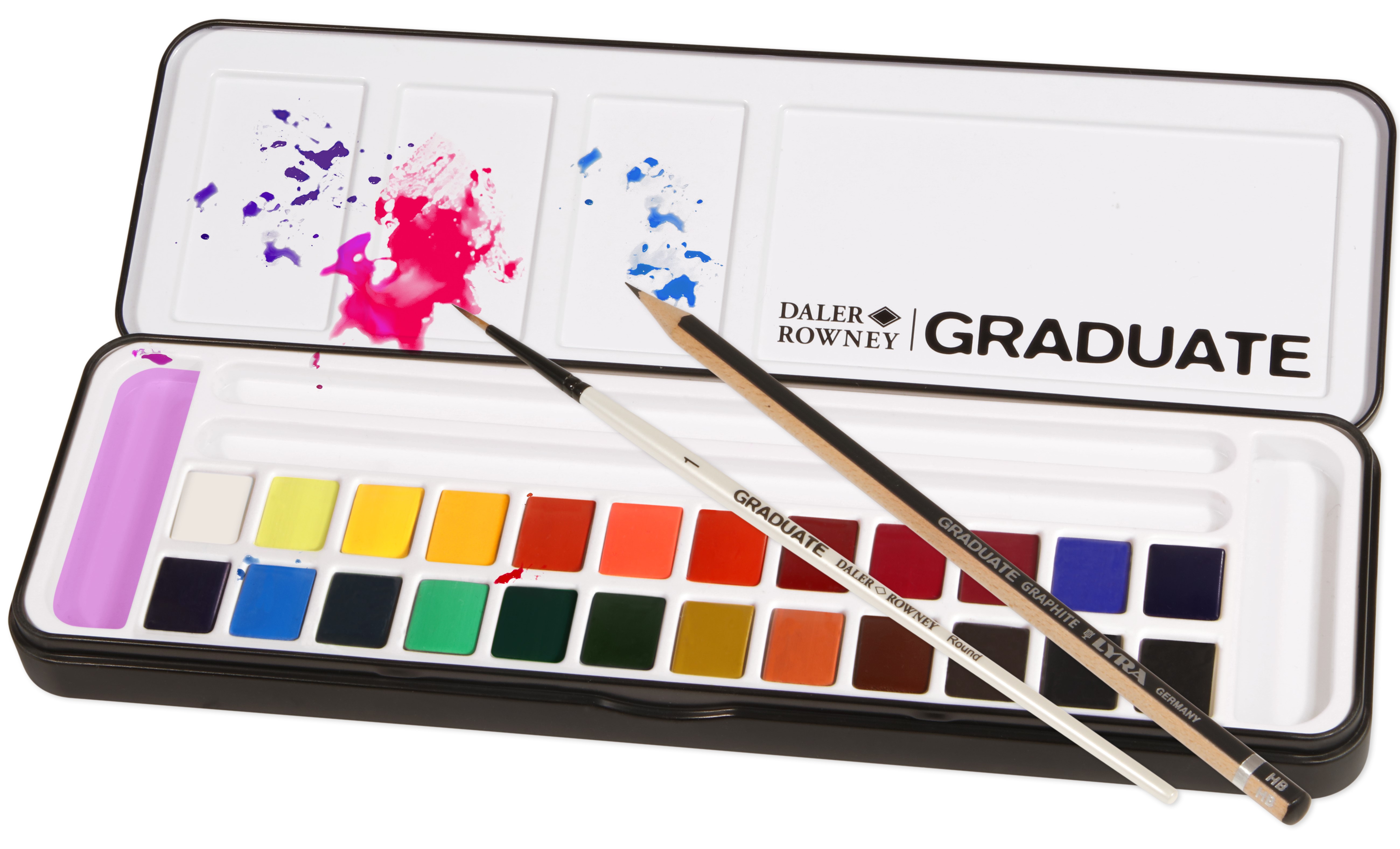 Akvarellfärg Graduate 24 Halvkoppar Daler-Rowney