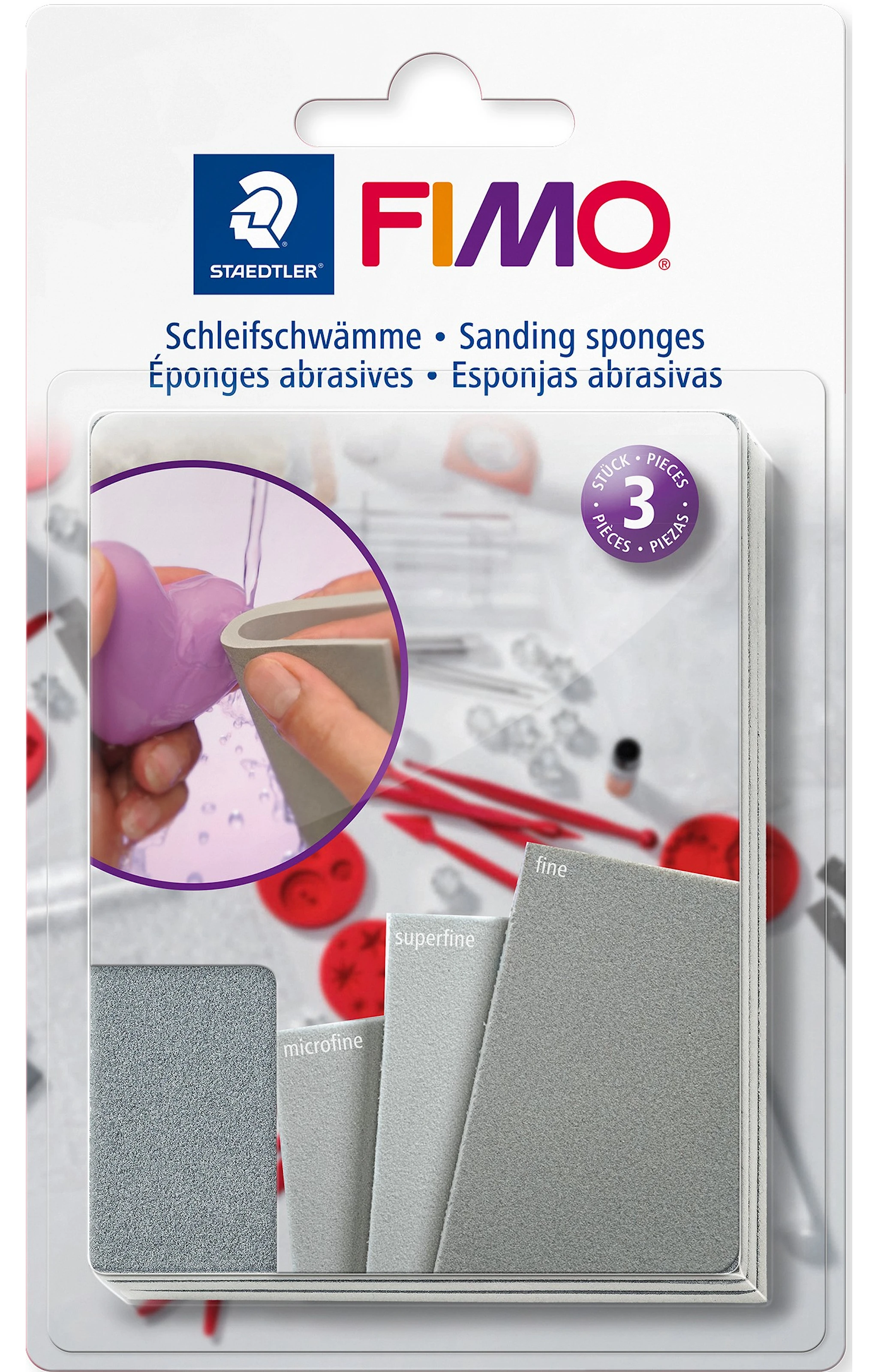 Produktbild för FIMO Slipsvampar till lera 3st Staedtler