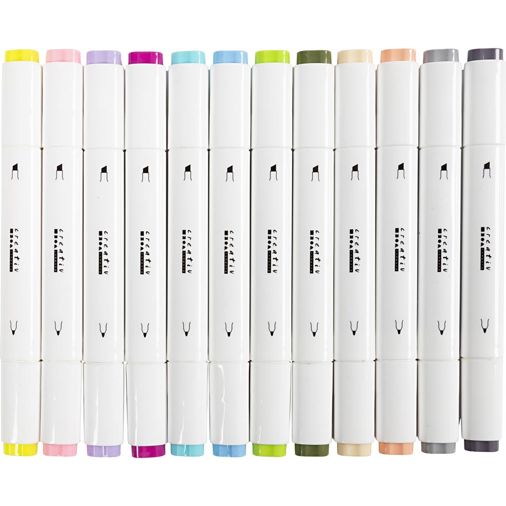 Markers Illustration Pastell Dubbelspets 12-pack Creativ Company