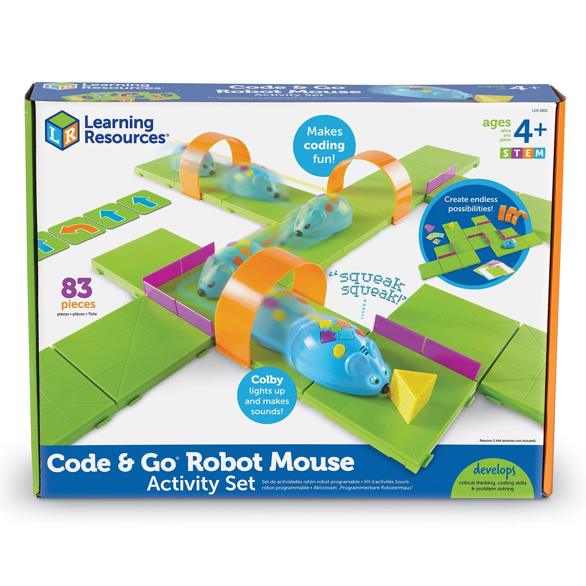 Tuotekuva ille Code & Go® - Aktiviteettisetti ohjelmoitavalla robottihiirellä Learning Resources