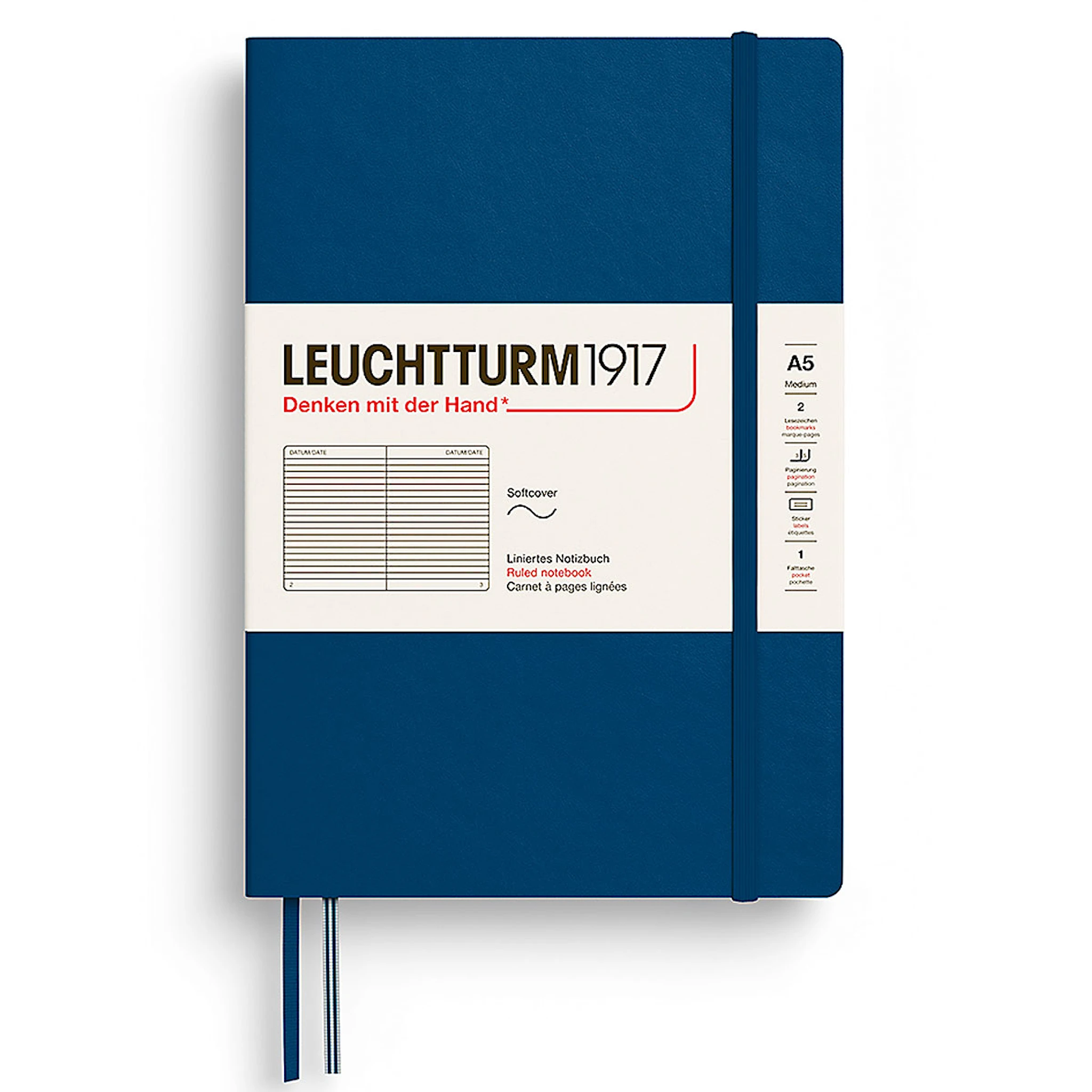 Tuotekuva ille Muistikirja A5 Pehmeä Viivoitettu Indigo Leuchtturm1917